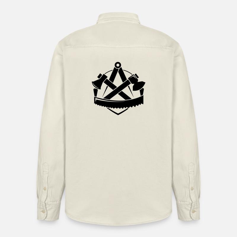 Zimmerer-Logo, Zunftzeichen - Relaxed Fit Unisex Organic Hemd von Stanley/Stella - Natur