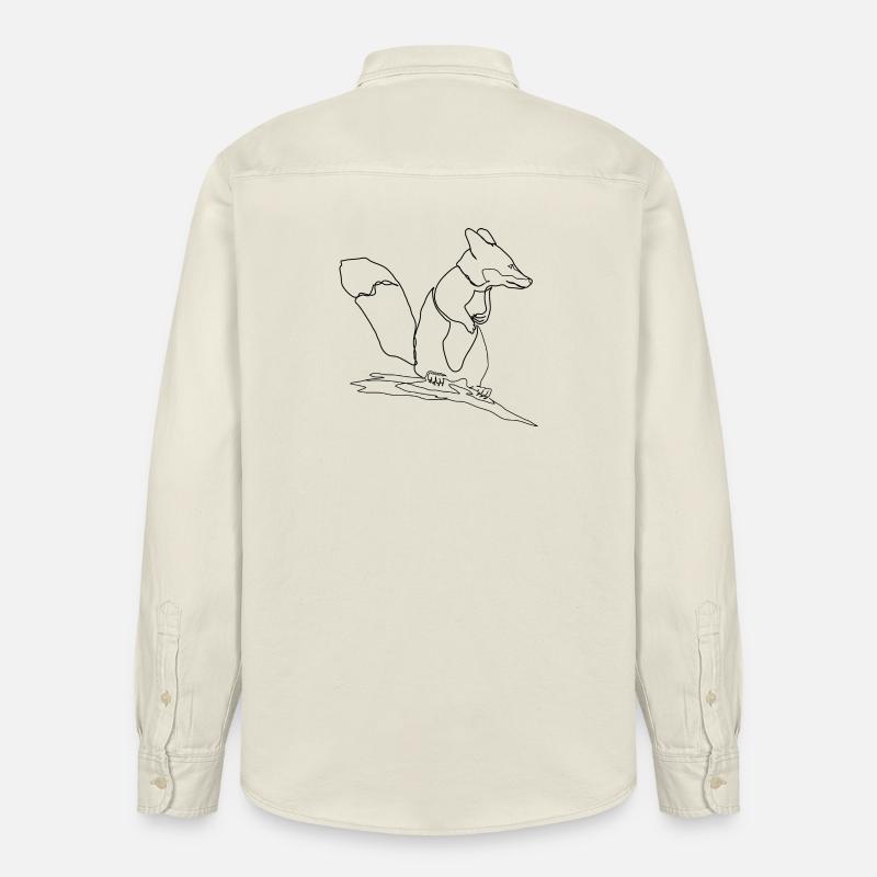 Fuchs Eichhörnchen Squirrel Fox - Relaxed Fit Unisex Organic Hemd von Stanley/Stella - Natur