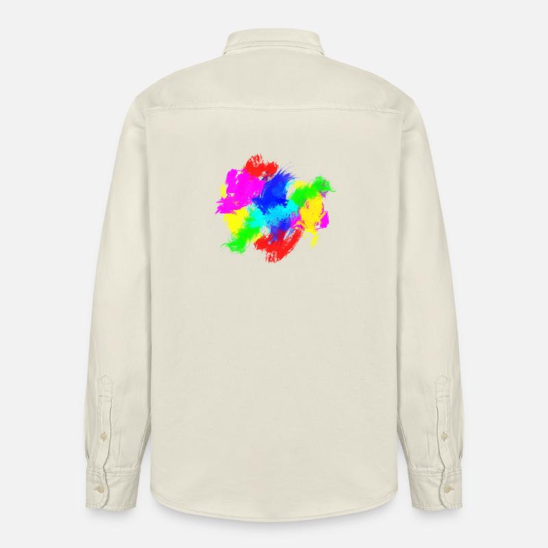 Farbklecks Bunt Farbspritzer - Relaxed Fit Unisex Organic Hemd von Stanley/Stella - Natur