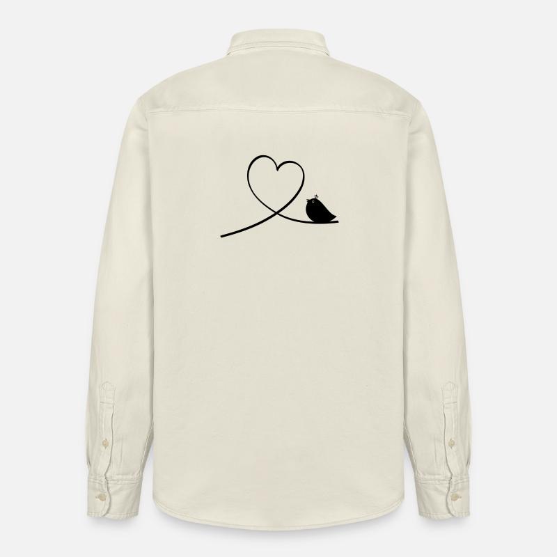 Oiseau - Chemise unisexe coupe décontractée bio Stanley/Stella - écru doux