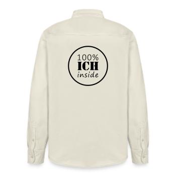 100% ich inside | Kreis - Relaxed Fit Unisex Organic Hemd von Stanley/Stella - Natur - Hinten - AI Model Male 178 light (178cm)