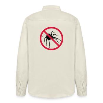 no spider forbidden shield spider design cl - Relaxed Fit Unisex Organic Shirt by Stanley/Stella - soft Ecru - Back - AI Model Male 178 light (178cm)
