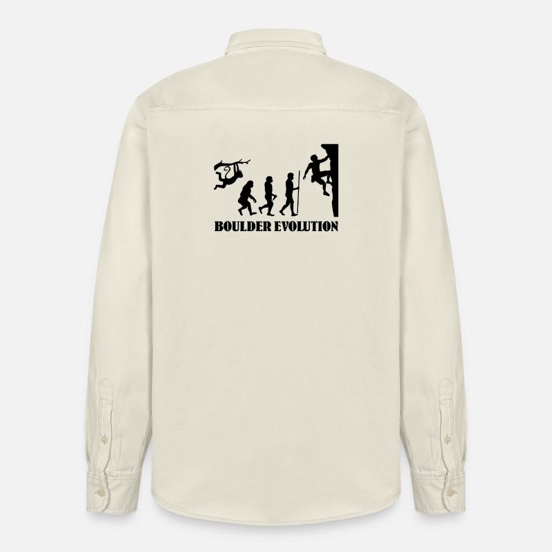 Boulder Evolution Climbing Mountaineering Boulderer - Relaxed Fit Unisex Organic Shirt by Stanley/Stella - soft Ecru