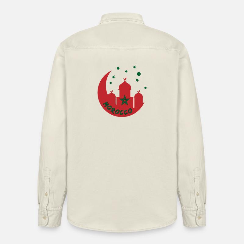 Marokko Moschee Design - Relaxed Fit Unisex Organic Hemd von Stanley/Stella - Natur