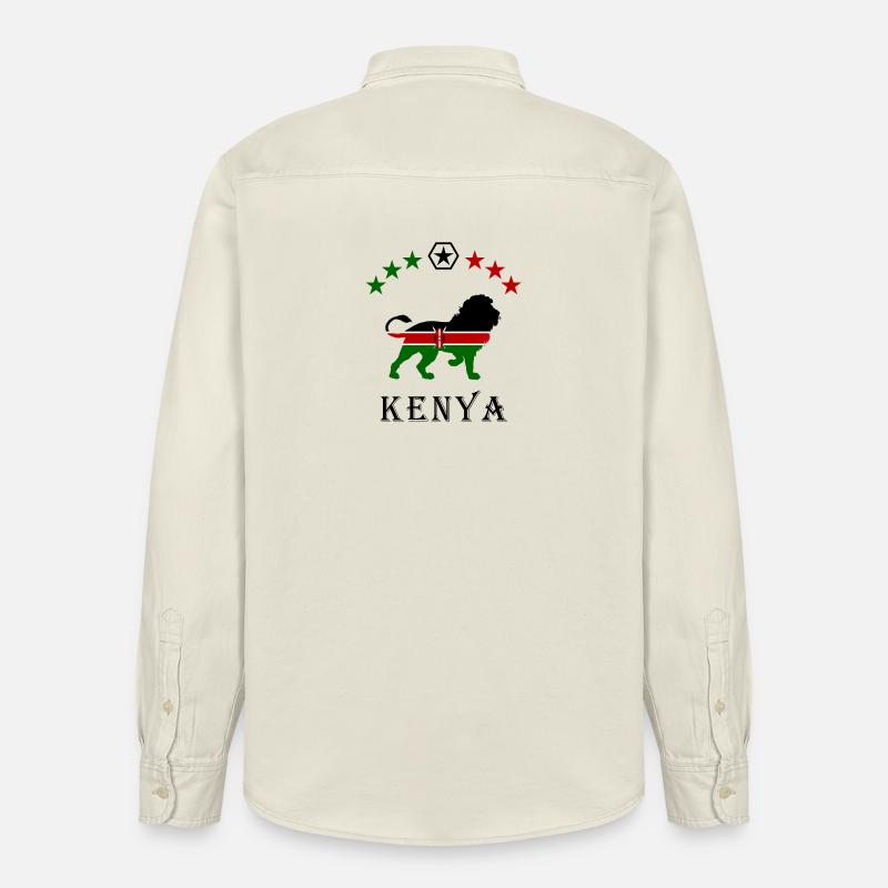 Conception de lion du Kenya - Chemise unisexe coupe décontractée bio Stanley/Stella - écru doux