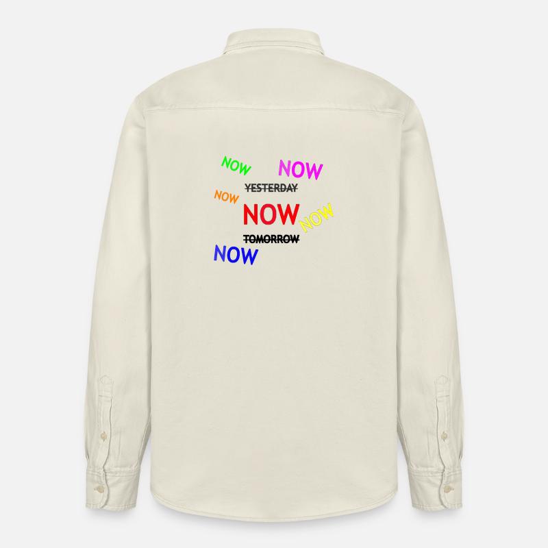 Dynamische Erinnerungstext-Illustration - Relaxed Fit Unisex Organic Hemd von Stanley/Stella - Natur