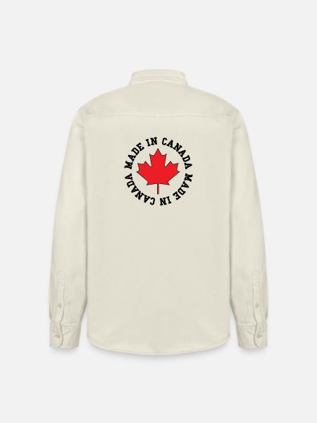 Made in Canada – Maple Leaf Statement - Relaxed Fit Unisex Organic Shirt by Stanley/Stella - soft Ecru