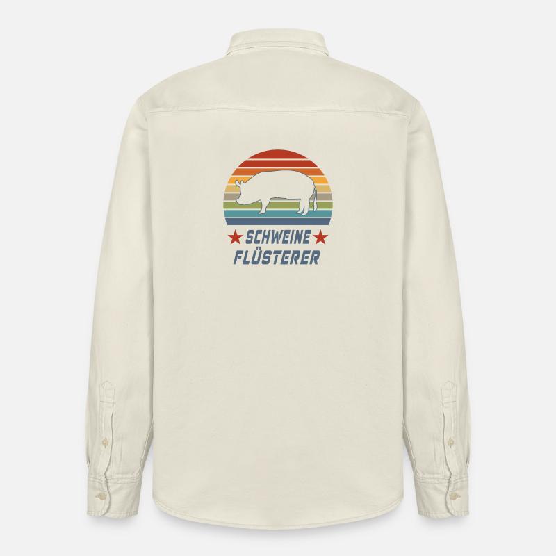 Schweine Flüsterer Design / Geschenkidee - Relaxed Fit Unisex Organic Hemd von Stanley/Stella - Natur