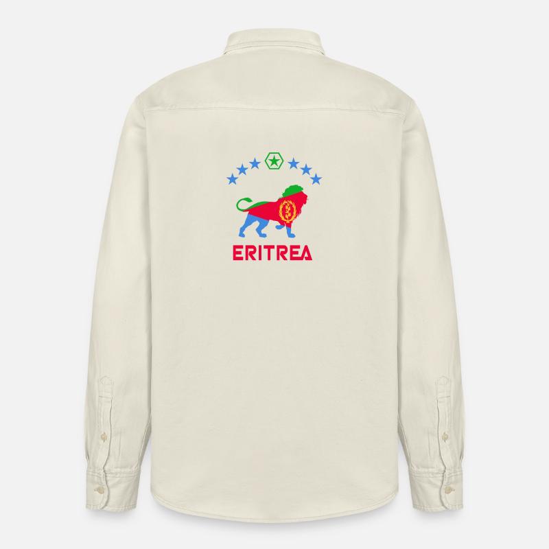 Conception de lion d'Érythrée - Chemise unisexe coupe décontractée bio Stanley/Stella - écru doux