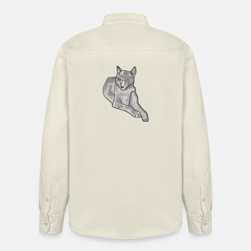 chat - Chemise unisexe coupe décontractée bio Stanley/Stella - écru doux
