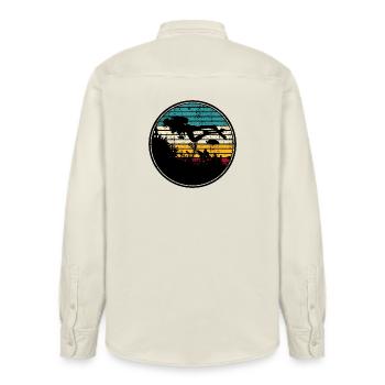 Diving scuba - Relaxed Fit Unisex Organic Shirt by Stanley/Stella - soft Ecru - Back - AI Model Male 178 light (178cm)