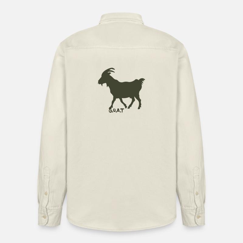 Chèvre GOAT olive - Chemise unisexe coupe décontractée bio Stanley/Stella - écru doux