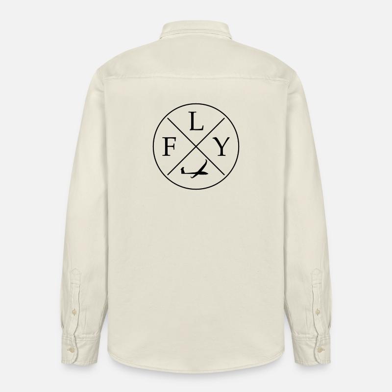 FLY Logo Glider remote control rc - Relaxed Fit Unisex Organic Shirt by Stanley/Stella - soft Ecru