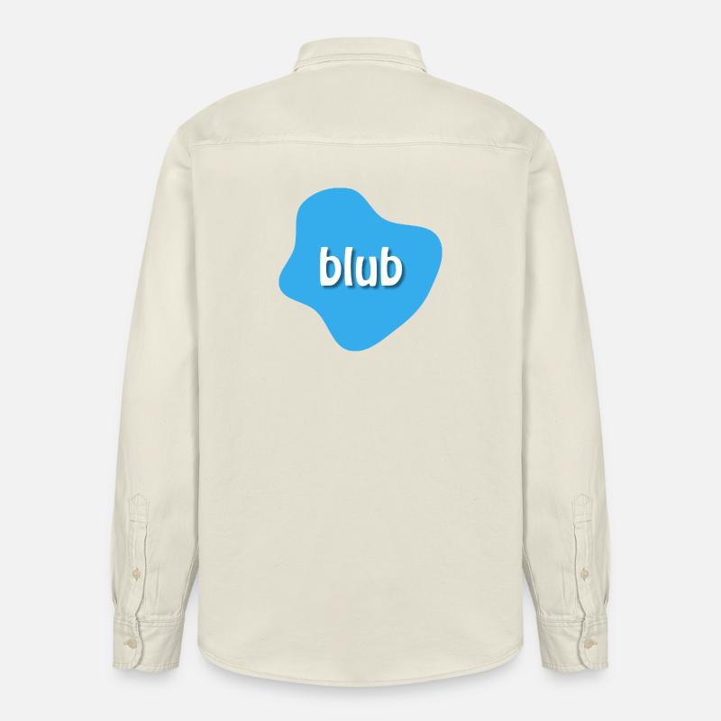 Text "blub" auf blauem Fleck, Klecks - Relaxed Fit Unisex Organic Hemd von Stanley/Stella - Natur