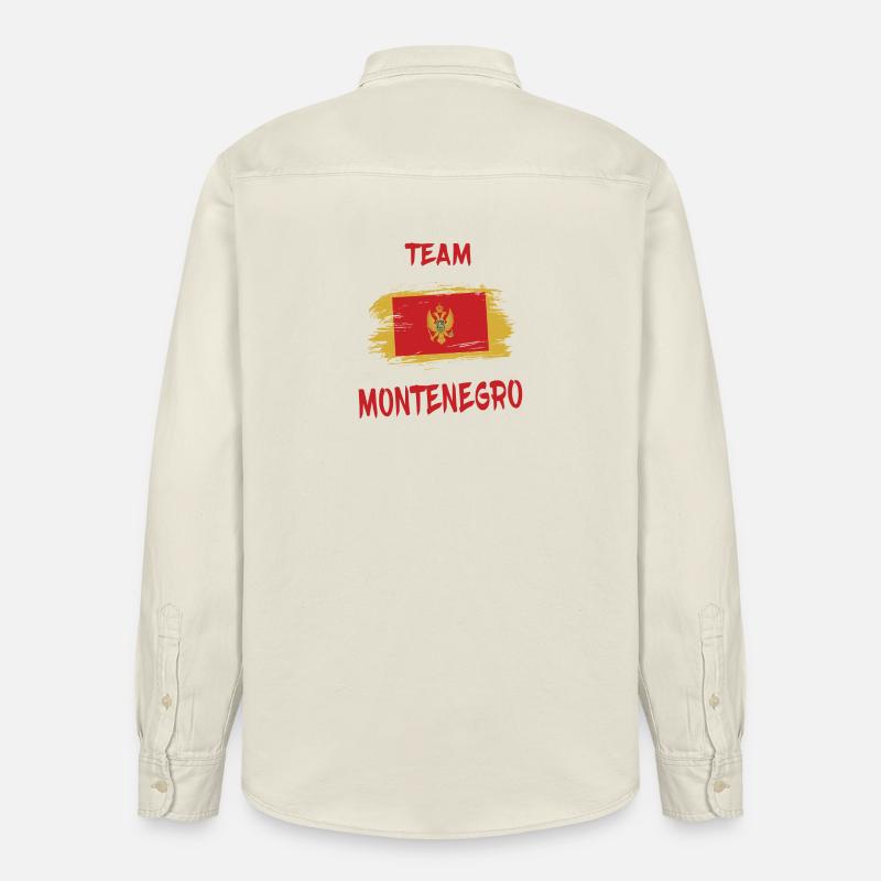 Drapeaux Team Montenegro design/idée cadeau - Chemise unisexe coupe décontractée bio Stanley/Stella - écru doux