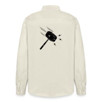 Hammer of thor Thor s hammer Mjolnir lightning stral - Relaxed Fit Unisex Organic Shirt by Stanley/Stella - soft Ecru - Back - AI Model Male 178 light (178cm)