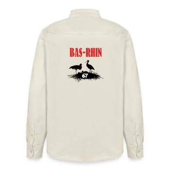 Bas-Rhin - Relaxed Fit Unisex Organic Hemd von Stanley/Stella - Natur - Hinten - AI Model Male 178 light (178cm)