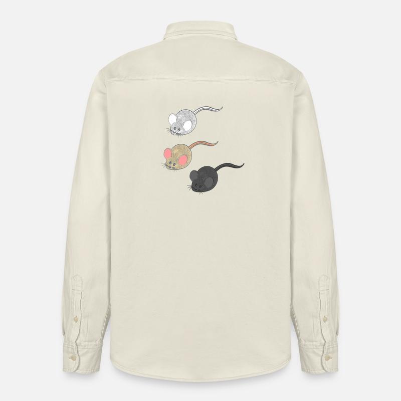 geschenkideen mäuse, Drei Mäuse, Mäuse Fan - Relaxed Fit Unisex Organic Hemd von Stanley/Stella - Natur