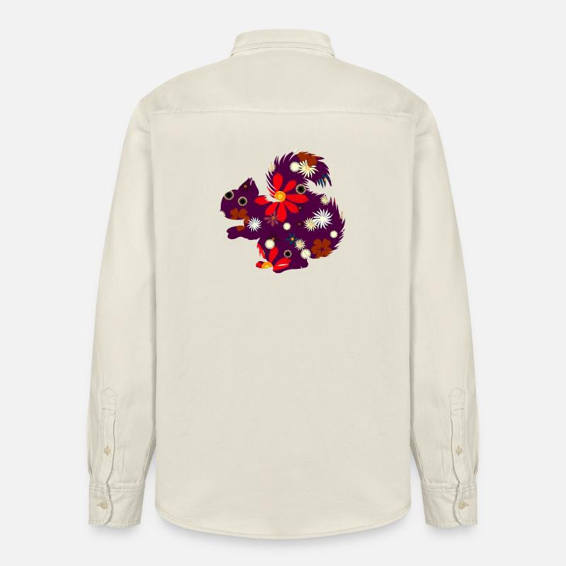 Herbstoutfit freizeit, eichhörnchchen design - Relaxed Fit Unisex Organic Hemd von Stanley/Stella - Natur