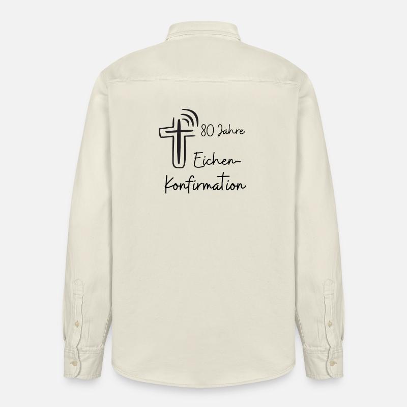 Eichen-Konfirmation 80 Jahre Jubelkonfirmation - Relaxed Fit Unisex Organic Hemd von Stanley/Stella - Natur