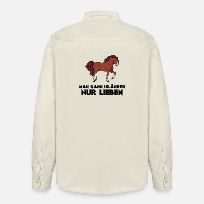 Islandpferde Statement Pferde Pferdeliebe Isländer - Relaxed Fit Unisex Organic Hemd von Stanley/Stella - Natur