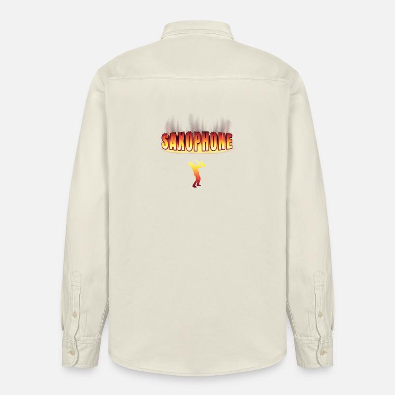 conception de saxophone - Chemise unisexe coupe décontractée bio Stanley/Stella - écru doux