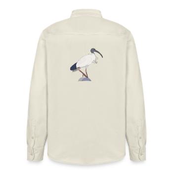 ibis bin Vogel - Relaxed Fit Unisex Organic Hemd von Stanley/Stella - Natur - Hinten - AI Model Male 178 light (178cm)