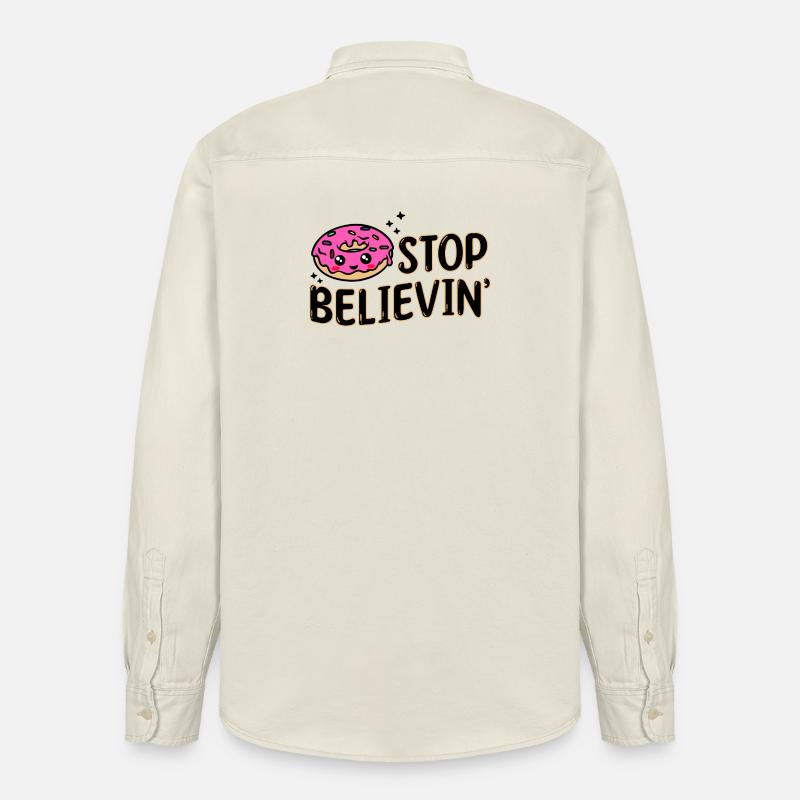 Süßigkeiten Naschen Statement Lecker Donut - Relaxed Fit Unisex Organic Hemd von Stanley/Stella - Natur