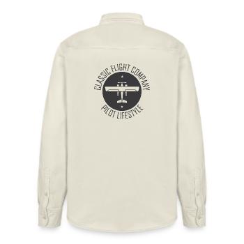 Symbole d’avion Flying Pilot Pilots Classic - Chemise unisexe coupe décontractée bio Stanley/Stella - écru doux - Dos - AI Model Male 178 light (178cm)