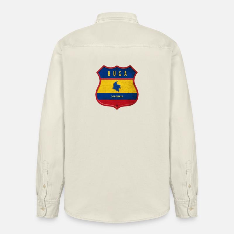 Buga Kolumbien Wappen Design - Relaxed Fit Unisex Organic Hemd von Stanley/Stella - Natur