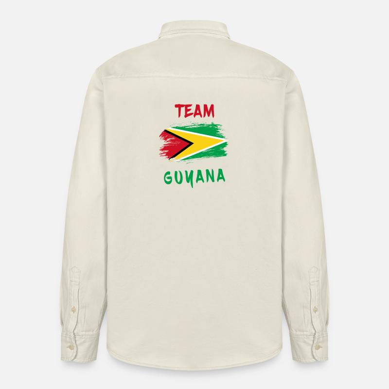 Drapeaux de l'équipe Guyane - Chemise unisexe coupe décontractée bio Stanley/Stella - écru doux