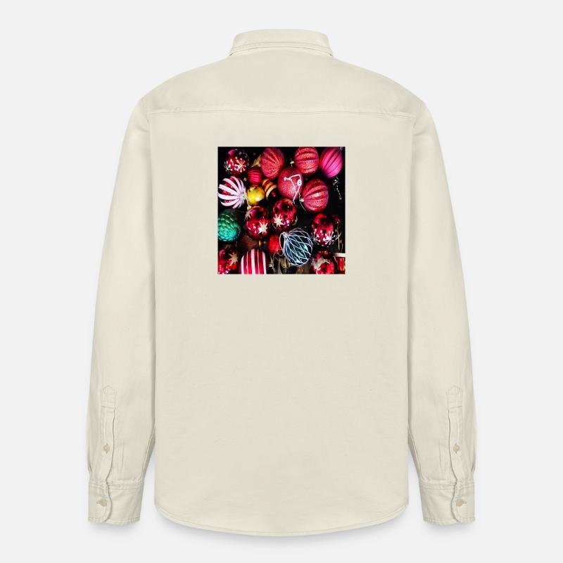 Christbaumkugeln - Weihnachtsdeko - Relaxed Fit Unisex Organic Hemd von Stanley/Stella - Natur