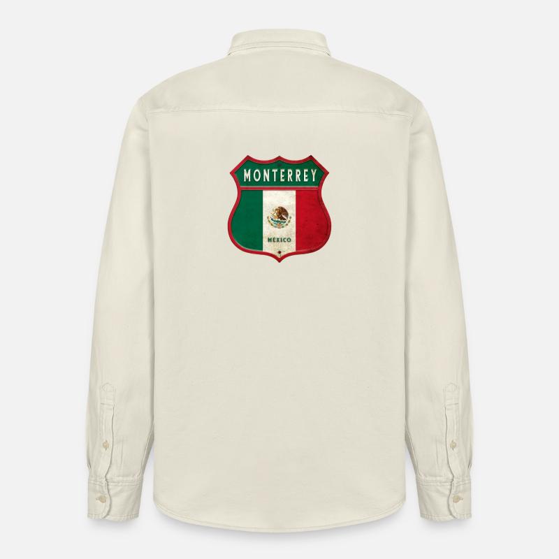 Monterrey Mexiko Wappen Design - Relaxed Fit Unisex Organic Hemd von Stanley/Stella - Natur