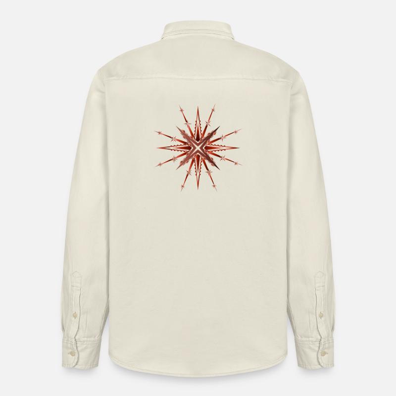 funkelnder und strahlender Rostroter Stern - Relaxed Fit Unisex Organic Hemd von Stanley/Stella - Natur
