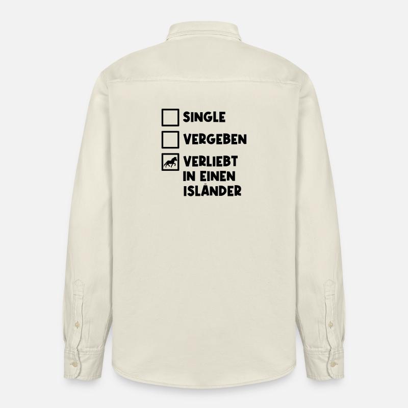 Islandpferde Isländer Pferdeliebe Statement Pferde - Relaxed Fit Unisex Organic Hemd von Stanley/Stella - Natur