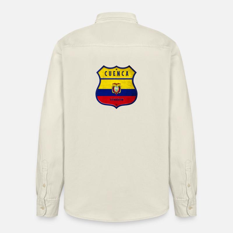 Cuenca Drapeaux de l'Equateur - Chemise unisexe coupe décontractée bio Stanley/Stella - écru doux