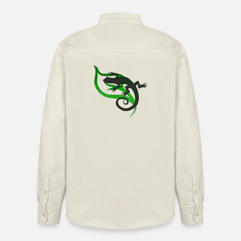 coole eidechsenmotive, Eidechsentribal - Relaxed Fit Unisex Organic Hemd von Stanley/Stella - Natur