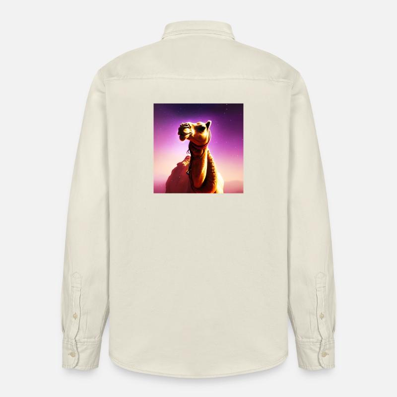 Dromedary Camel - Galaxy Space - Chemise unisexe coupe décontractée bio Stanley/Stella - écru doux