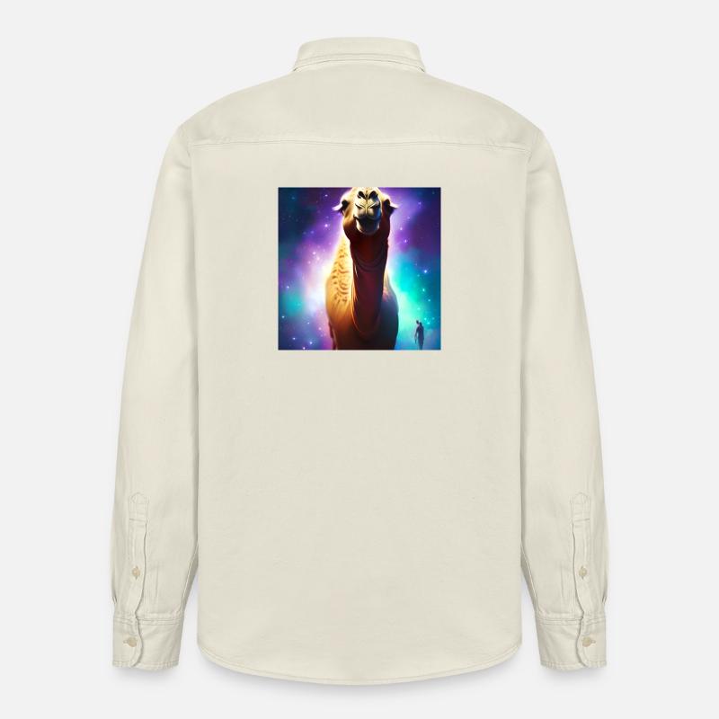 Dromedary Camel - Galaxy Space - Chemise unisexe coupe décontractée bio Stanley/Stella - écru doux
