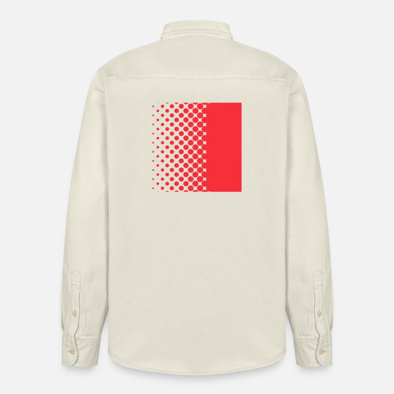 Halftone Gradient Rotes Panel - Relaxed Fit Unisex Organic Hemd von Stanley/Stella - Natur