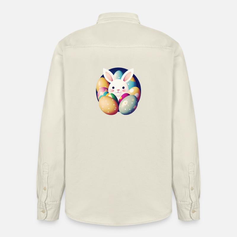 Easter bunny with Easter eggs - Relaxed Fit Unisex Organic Shirt by Stanley/Stella - soft Ecru