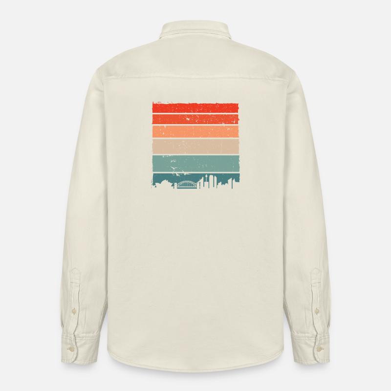 Sunset Gradient City Skyline - Relaxed Fit Unisex Organic Hemd von Stanley/Stella - Natur