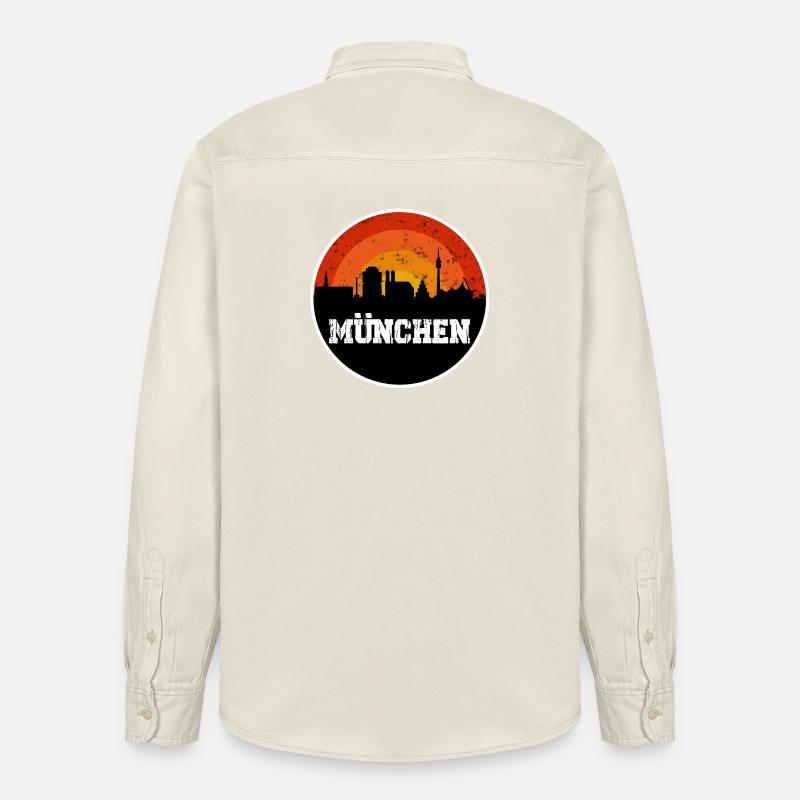 Munich Skyline Original - Chemise unisexe coupe décontractée bio Stanley/Stella - écru doux