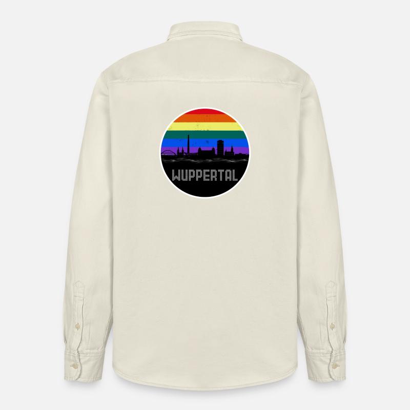Wuppertal Skyline Arc-en-ciel - Chemise unisexe coupe décontractée bio Stanley/Stella - écru doux