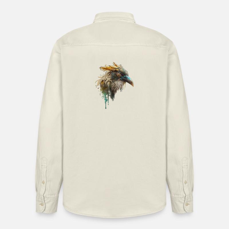 Schöner Rabenkopf, Rabendesign, Schöner Vogel - Relaxed Fit Unisex Organic Hemd von Stanley/Stella - Natur