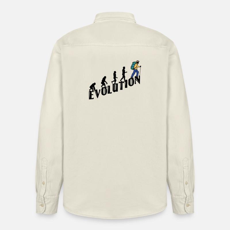 Wandern Evolution Wanderer Wanderung Klettern - Relaxed Fit Unisex Organic Hemd von Stanley/Stella - Natur