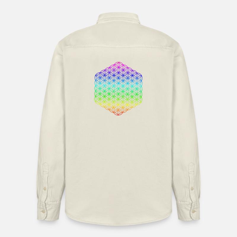 Blume des Lebens - 5. Dimension - Mandala - Relaxed Fit Unisex Organic Hemd von Stanley/Stella - Natur