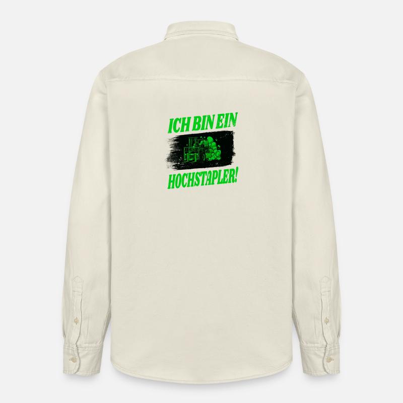 Gabelstapler Design - Relaxed Fit Unisex Organic Hemd von Stanley/Stella - Natur