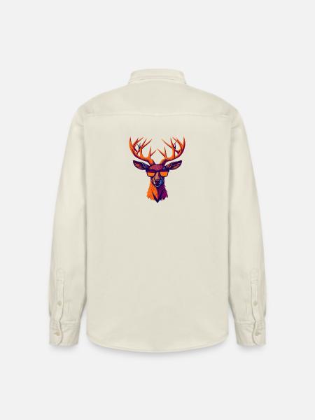 Retro Deer Revolt - Relaxed Fit Unisex Organic Shirt by Stanley/Stella - soft Ecru
