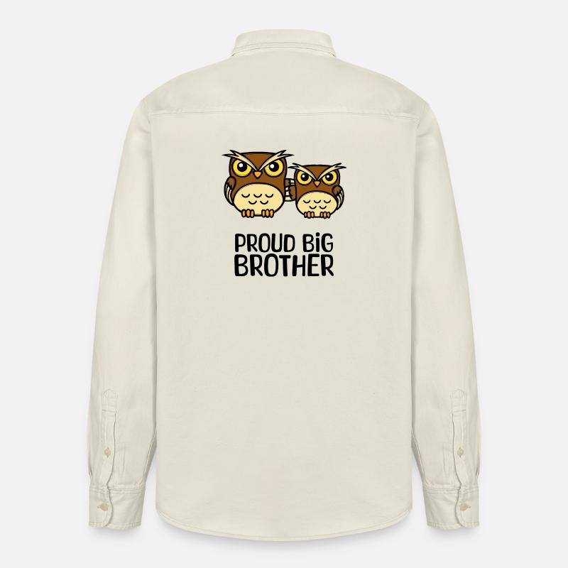 Eule Stolzer Großer Bruder Statement Bruderherz - Relaxed Fit Unisex Organic Hemd von Stanley/Stella - Natur